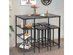 Costway 5 Piece Counter Dining Table Set Bar Pub Table Set Metal Frame Black - as the picture shows