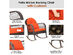 Costway Outdoor Patio Rattan Wicker Rocking Chair Rocker Cushion Pillow Garden Deck Orange