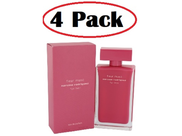 4 Pack of Narciso Rodriguez Fleur Musc by Narciso Rodriguez Eau De Parfum Spray 3.3 oz