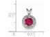 Lab Created Ruby 6mm Solitaire Pendant Necklace in Sterling Silver with Chain