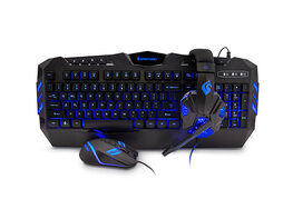 SportsBot SS301 Blue LED Gaming Headset, Keyboard, & Mouse Set