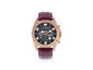 Morphic M73 Series Chronograph Leather-Band Watch - Maroon/Rose Gold