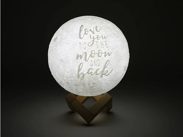"Love You To The Moon And Back" Original Moon Lamp (9.5")