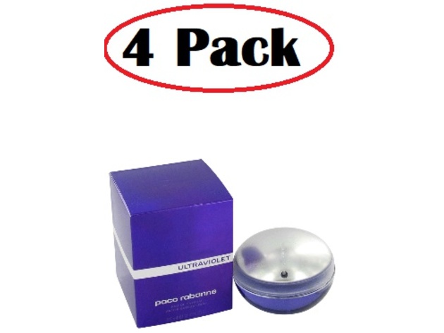 4 Pack of ULTRAVIOLET by Paco Rabanne Eau De Parfum Spray (unboxed) 2.7 oz
