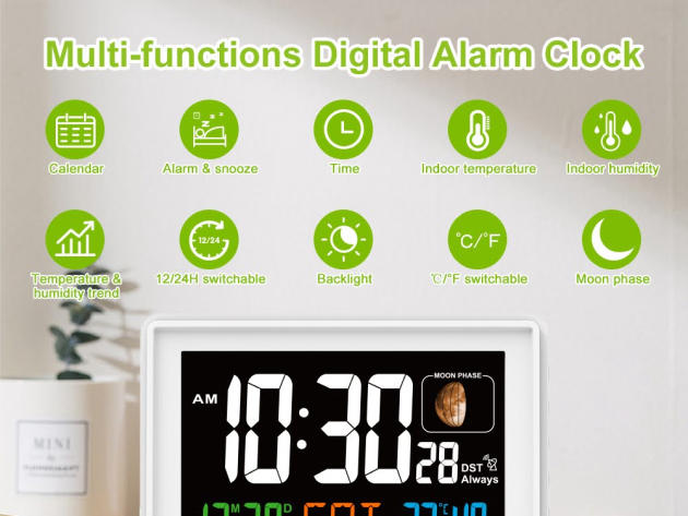 BALDR Atomic Alarm Clock in Color with Large Display