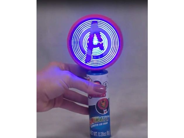 Marvel Avengers Animated LED Light Up Fanimation Show Fan with Candy Inside, 8 Inches