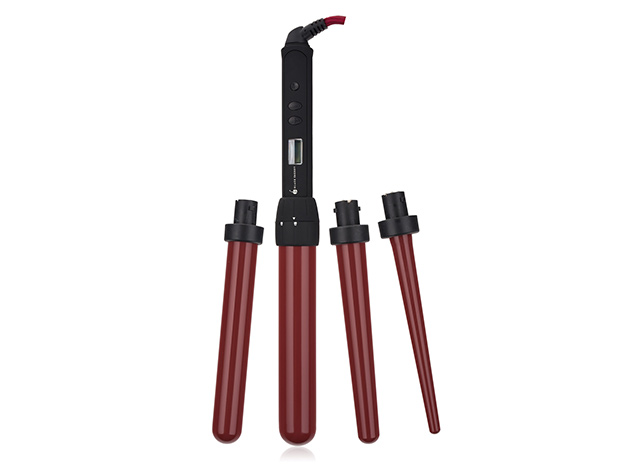 Black Cherry Professional 4-in-1 Curling Iron Set