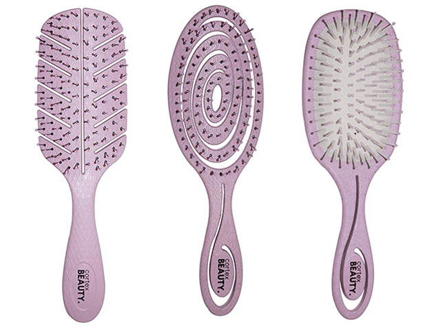 Eco-Friendly 3-Piece Hair Brush Set (Light Purple) | StackSocial