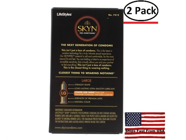 ( 2 Pack ) Lifestyles Skyn Large Lubricated Condoms - 12 Pack | StackSocial