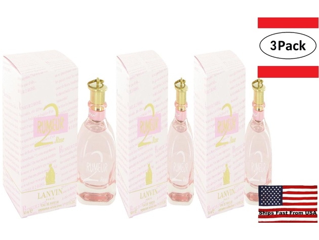 3 Pack Rumeur 2 Rose by Lanvin Eau De Parfum Spray 1.7 oz for Women