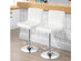 Costway Set of 2 Adjustable Bar Stools PU Leather Swivel Kitchen Counter Pub Chair - White