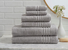 Turkish Cotton 6-Piece Ensemble Towel Set (Grey)
