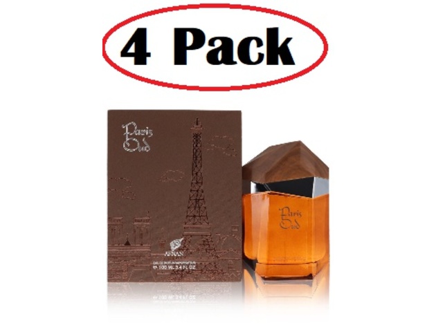 4 Pack of Paris Oud  by Afnan Eau De Parfum Spray 3.4 oz