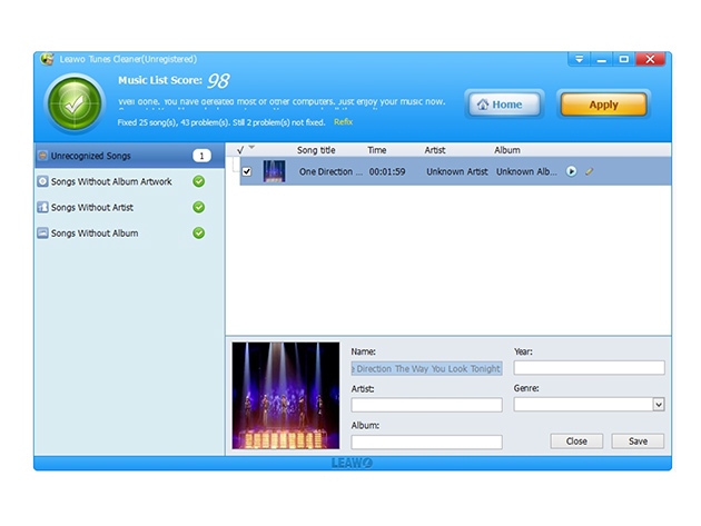 Leawo Tunes Cleaner for Windows: Lifetime License