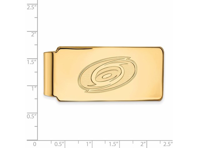 SS 14k Yellow Gold Plated NHL Carolina Hurricanes Money Clip