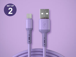 Colorful USB-C Charging Cables (2-Pack/Purple)
