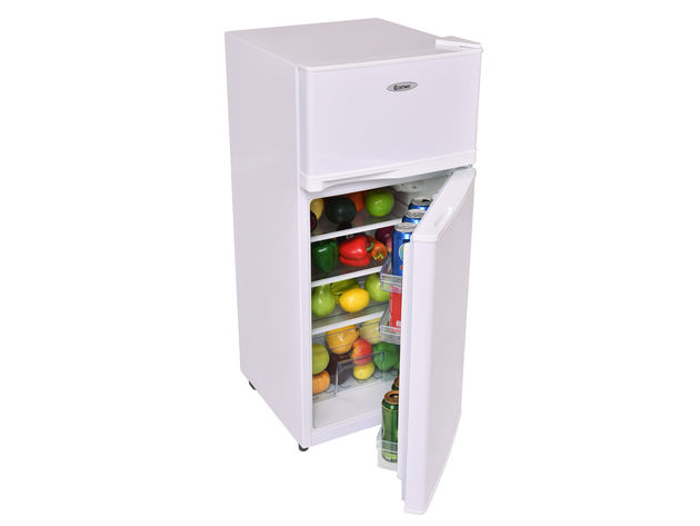 Costway 2 Doors 3.4 cu ft. Unit  Compact Mini Refrigerator Freezer Cooler - White