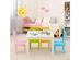 Costway 5 Piece Kids Wood Table Chair Set Activity Toddler Playroom Furniture Colorful - White, Pink, Blue, Green, Yellow