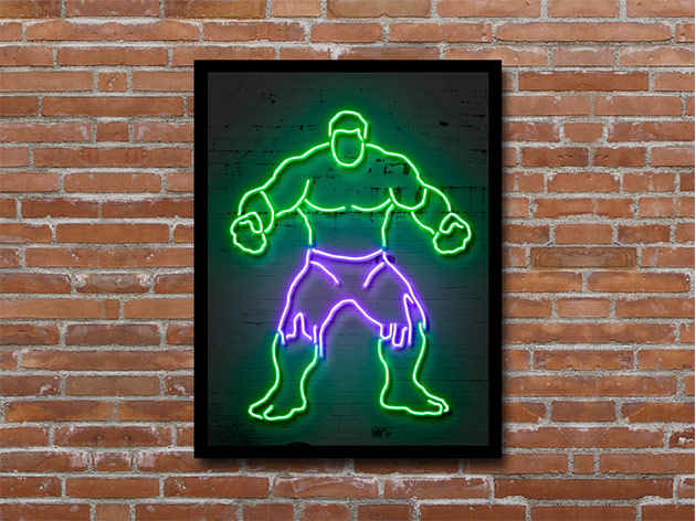 Octavian Mielu Neon Illusion Wall Art (Hulk 12x16)