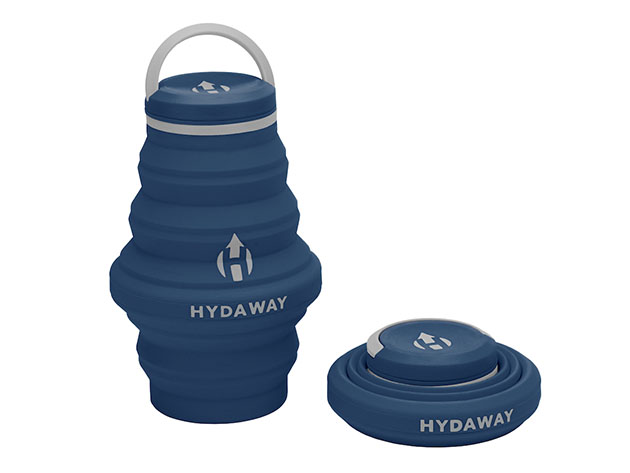 Hydaway 17oz Collapsible Water Bottle with Cap Lid (Seaside Blue)