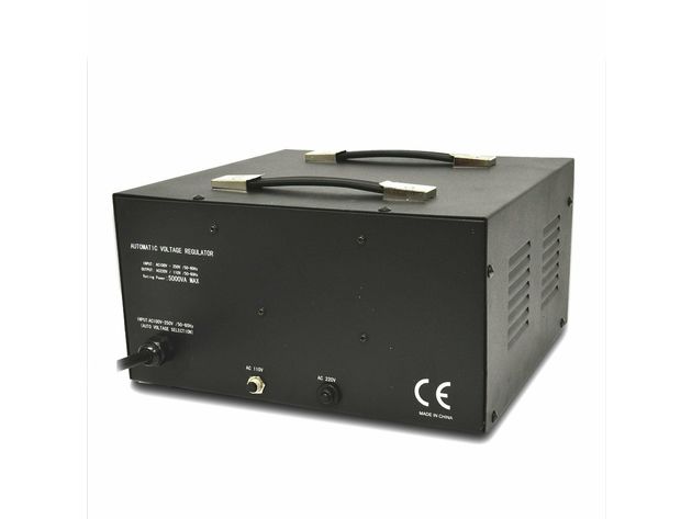 LiteFuze 5000 Watt Voltage Converter Transformer Heavy Duty Regulator Meter - Step Up/Down - 110/120/220/240 Volt - Fully Grounded Cord - Universal Output Sockets