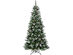 8 Foot Snow Flocked Artificial Christmas Hinged Tree w/ Pine Needles & Red Berries
