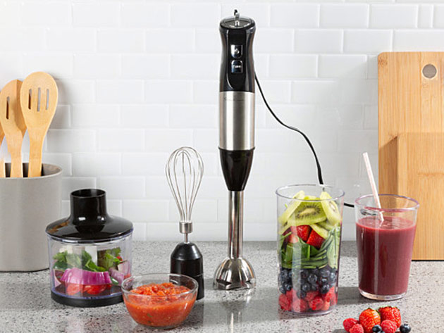 Classic Cuisine Immersion Blender 4-in-1 Hand Mixer Set
