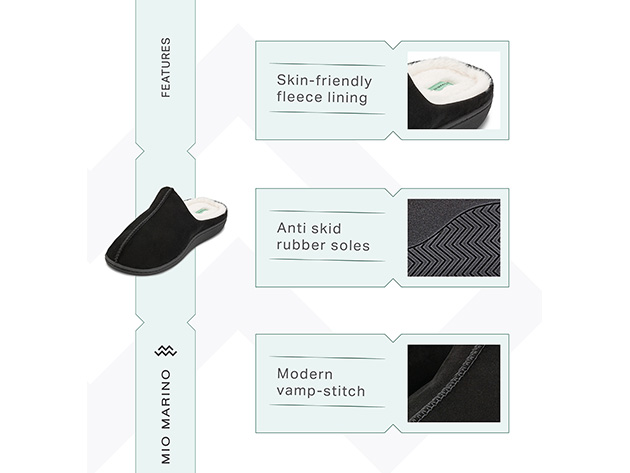Cuddles Memory Foam Slippers (Black/US Men's Size 15-16)
