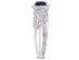 1/2 Carat (ctw) Lab Created Blue Sapphire Heart Promise Ring in 10K White Gold with Diamonds - 9