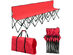 Costway Portable 6 Seats Folding Chair Bench Outdoor Sports Camping W/Carry Bag - Red