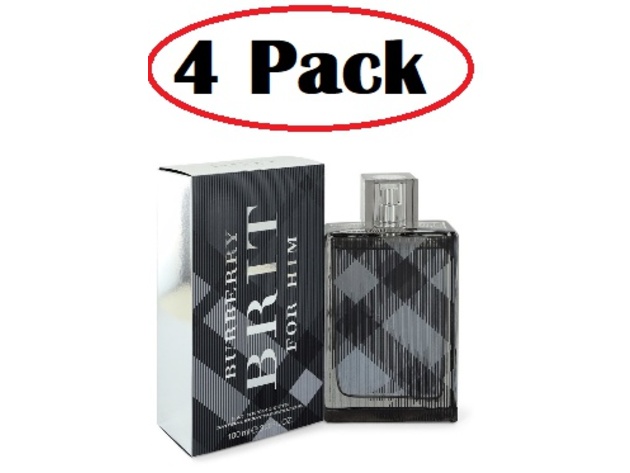 4 Pack of Burberry Brit by Burberry Eau De Toilette Spray 3.4 oz
