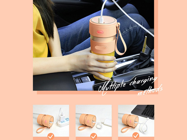 Portable 10oz Juicer Cup (Pink)