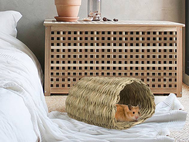 Give Your Bunny, Hamster, & Other Little Pet Hours of Fun with This 100% Handwoven Hut