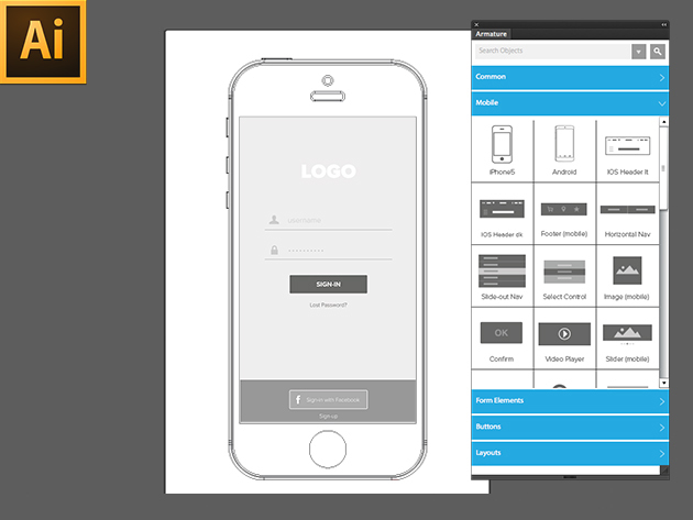 Armature: The Ultimate Wireframing Extension For Adobe Illustrator