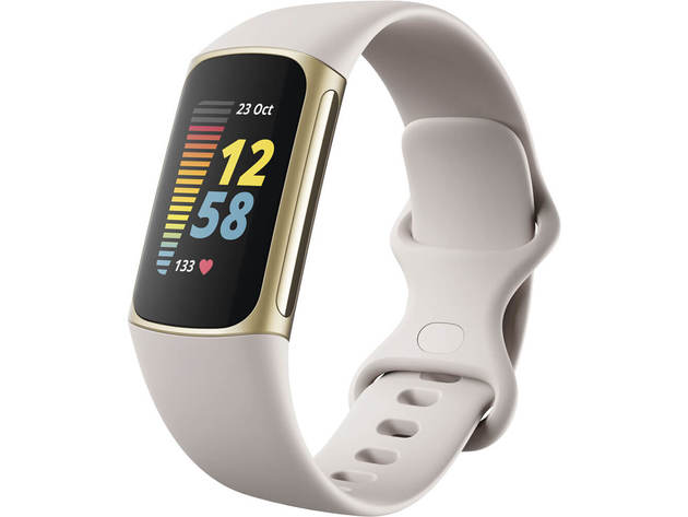 Fitbit FB421GLWT Charge 5 Advanced Fitness & Health Tracker - Soft Gold