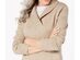 Karen Scott Women's Cotton Marled Shawl-Collar Sweater Beige Size Extra Large