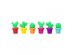 Sunnylife Silicone Cactus Glass Marker Drinkware Party Accessories, 6 Count, Multicolor