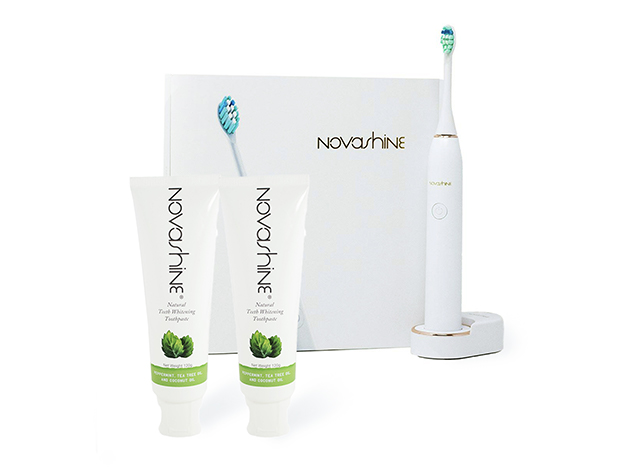 Novashine® Ultrasonic Toothbrush + 2 Toothpaste Bundle