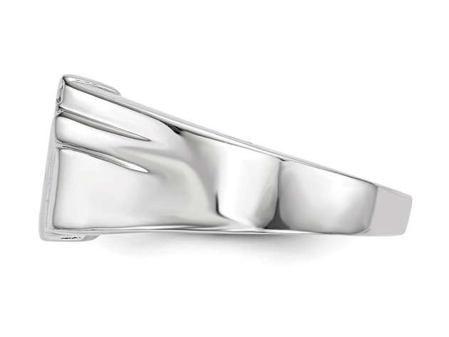 Mens Synthetic Cubic Zirconia (CZ) Band Ring in Sterling Silver - 10