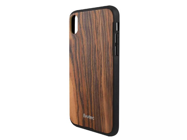 Evutec Apple iPhone XS Max Case (with Car Vent Mount), Dimensions: 6.36 Inches (Length) x 3.25 Inches (Width) x .44 Inches (Thickness), Burmese Rosewood (New Open Box)