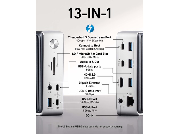 Anker 577 Thunderbolt Docking Station (13-in-1, Thunderbolt 3