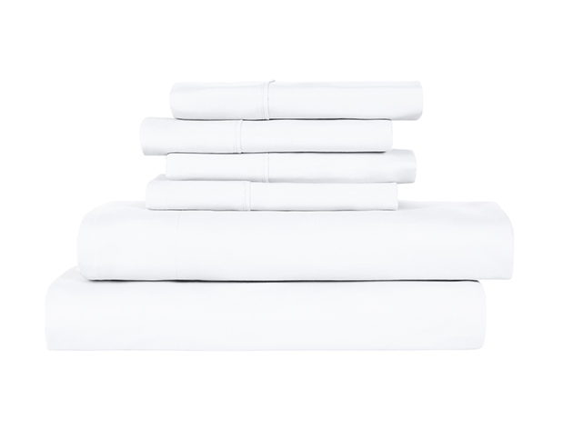 Juego de Sábanas Bamboo Comfort Luxury de 6 piezas (Blanco/Twin)