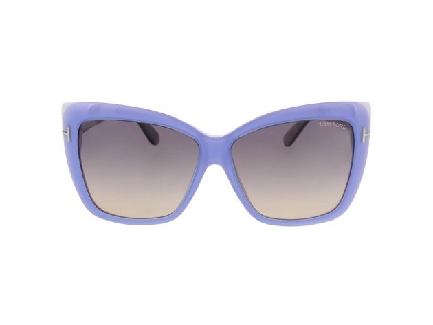 Tom Ford FT-0390 Women's Sunglasses Shiny Light Blue Frames Brown Lens - Blue