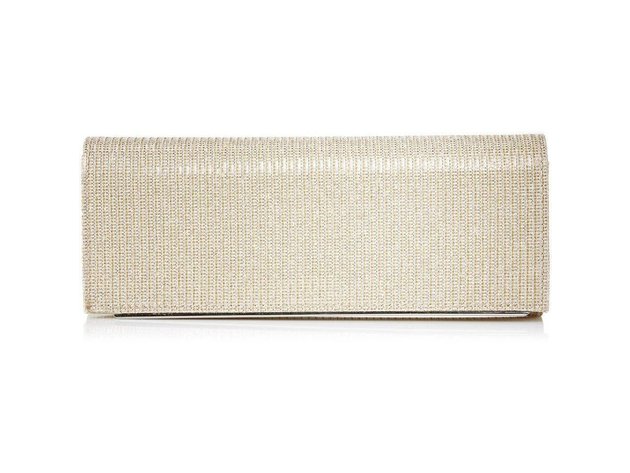 Jessica McClintock Mackenzie Sparkle & Shine Evening Clutch with 22.5 Inches Shoulder Drop, Champagne