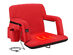 Heated Reclining Stadium Seat with Armrests & Side Pockets (Red)