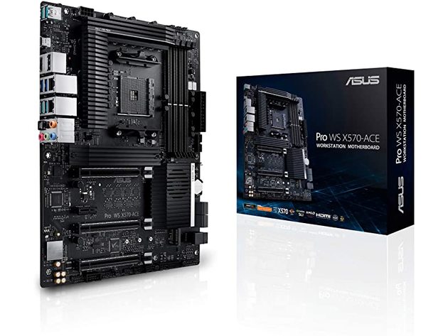 ASUS Pro WS X570-ACE ATX Workstation Motherboard with 3 PCIe 4.0 X16 - Black (Used, Open Retail Box)