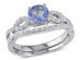1.00 Carat (ctw) Tanzanite Engagement Ring & Wedding Band in 10K White Gold with Diamonds - 10