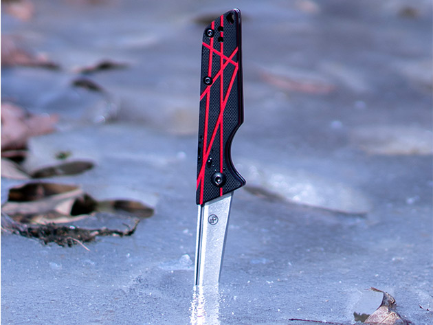 StatGear Ledge D2 Steel Slipjoint Pocket Knife (Red)