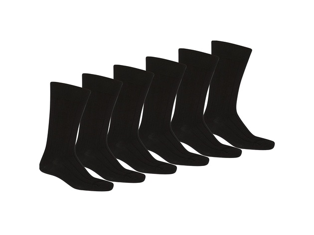 Pack of 12 Daydana Basic Men Black Solid Plain Dress Socks -Wholesale Lot - All Sizes - Black