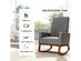Costway Mid Century Retro Fabric Upholstered Rocking Chair Nursery Armchair Gray - Gray